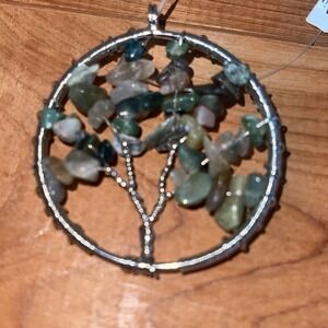 (1) Jasper "Tree of Life" Wire Wrapped Crystal Pendant w/Description